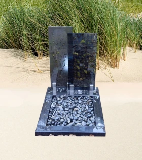 Foto van Algemeen graf van glas en zwart graniet