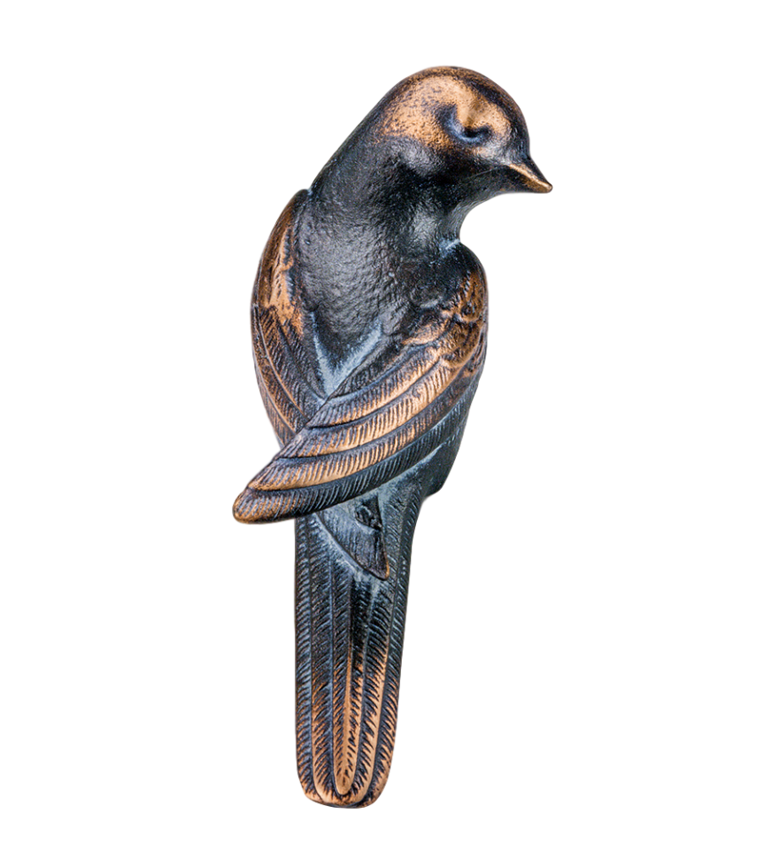 Bronzen vogel met speciale patina