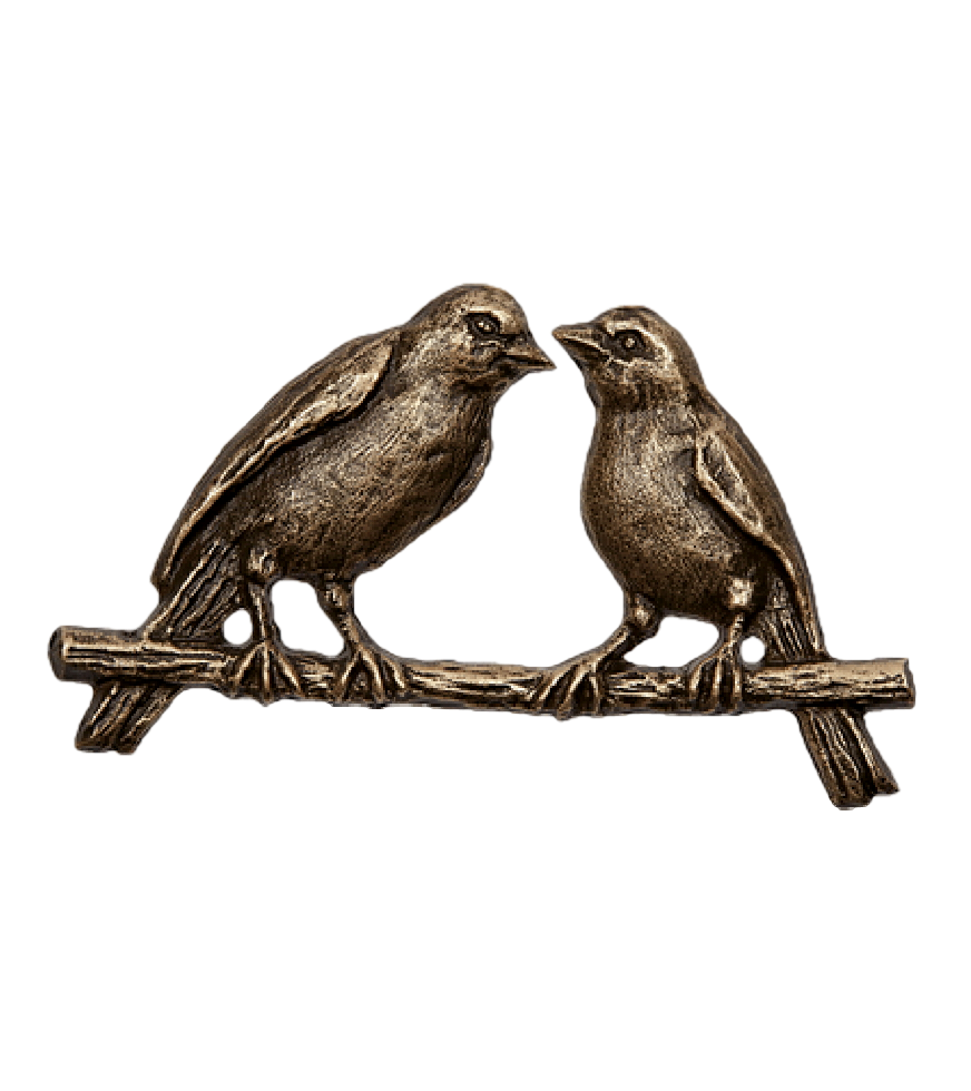 Bronzen vogels op tak